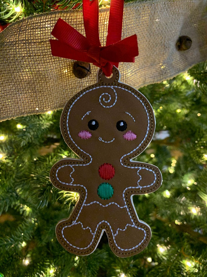 Gingerbread Family Ornament Set - Digital Embroidery Design