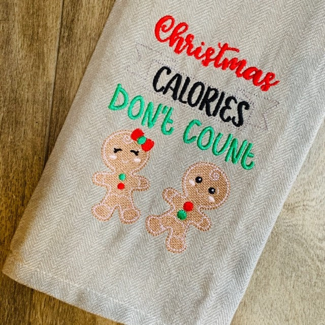Christmas Calories Don't Count 5x7 & 6x10 - Digital Embroidery Design