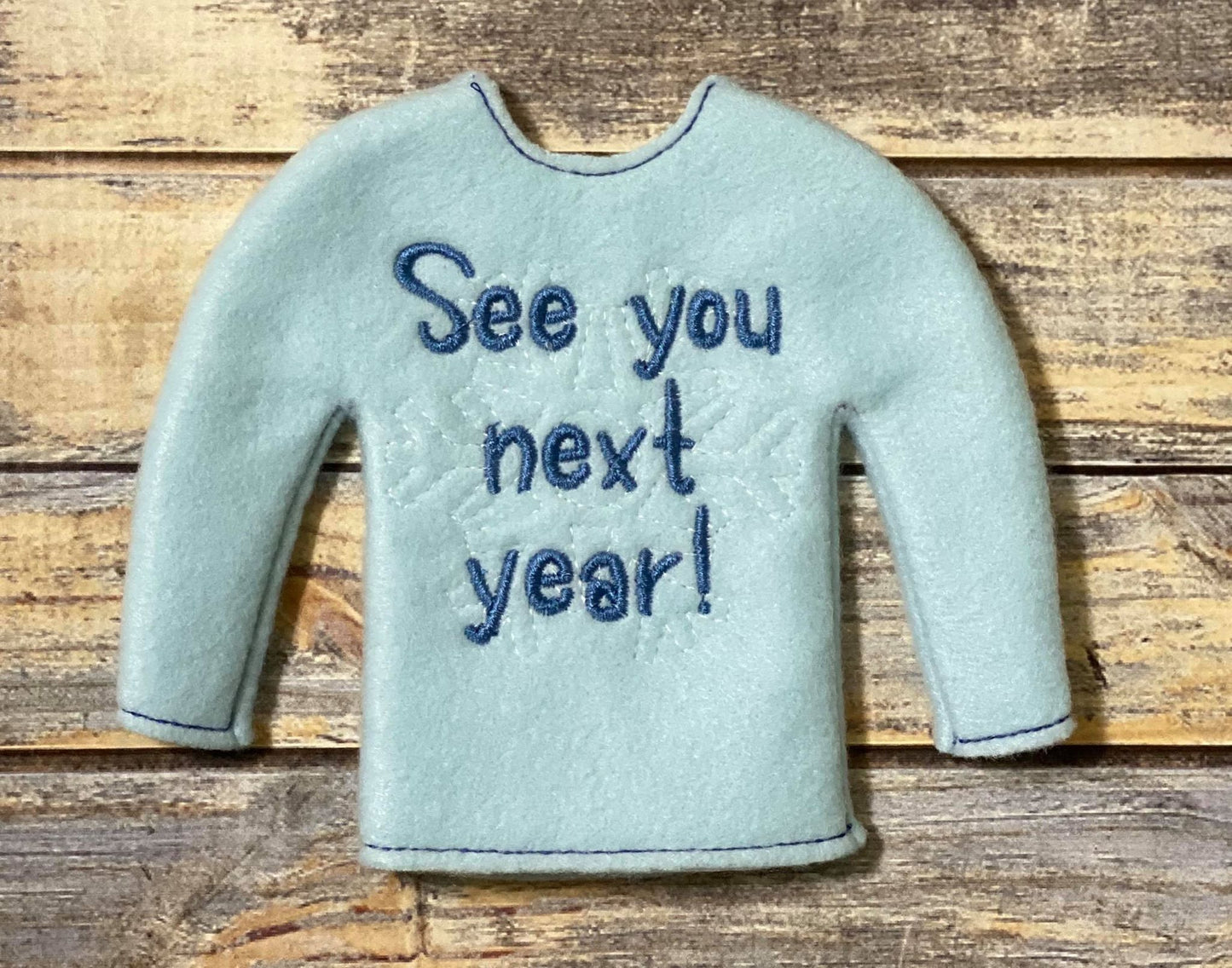 See You Next Year Doll Sweater 5x7 - Digital Embroidery Design