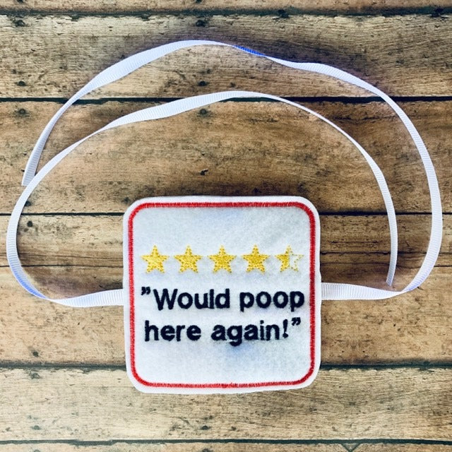 Would poop here again - TP tie - DIGITAL Embroidery DESIGN