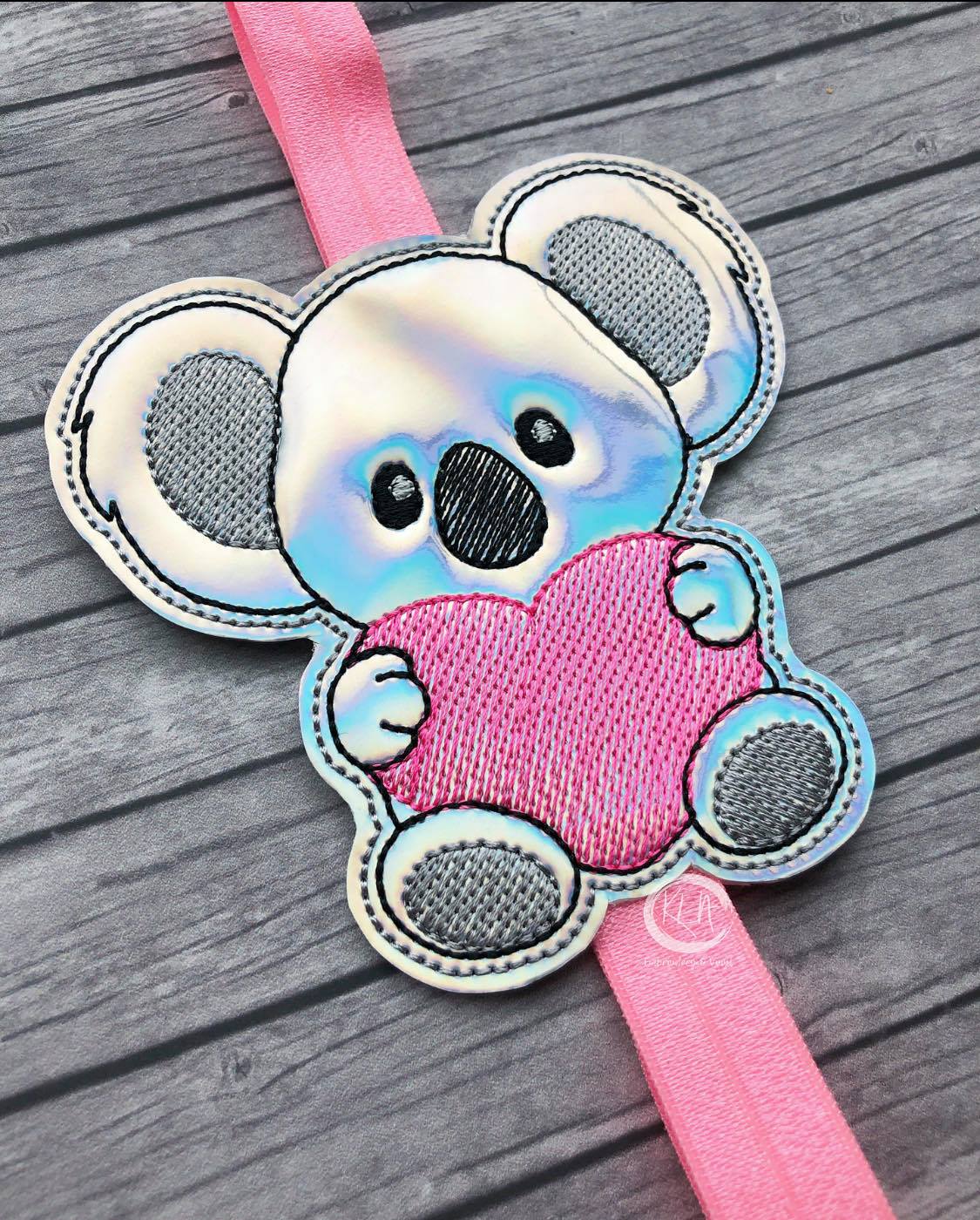 Koala Heart Book Band - Digital Embroidery Design