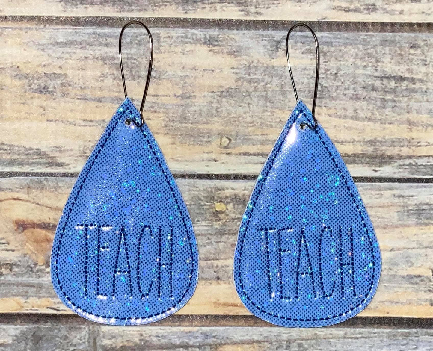 Teach Tear Drop Earrings - 3 sizes - Digital Embroidery Design