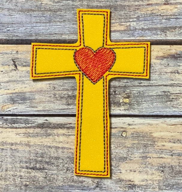 Sketch Cross Heart Felties - 5 sizes - Digital Embroidery Design