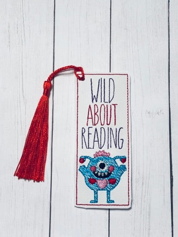Wild About Reading Bookmark - Digital Embroidery Design