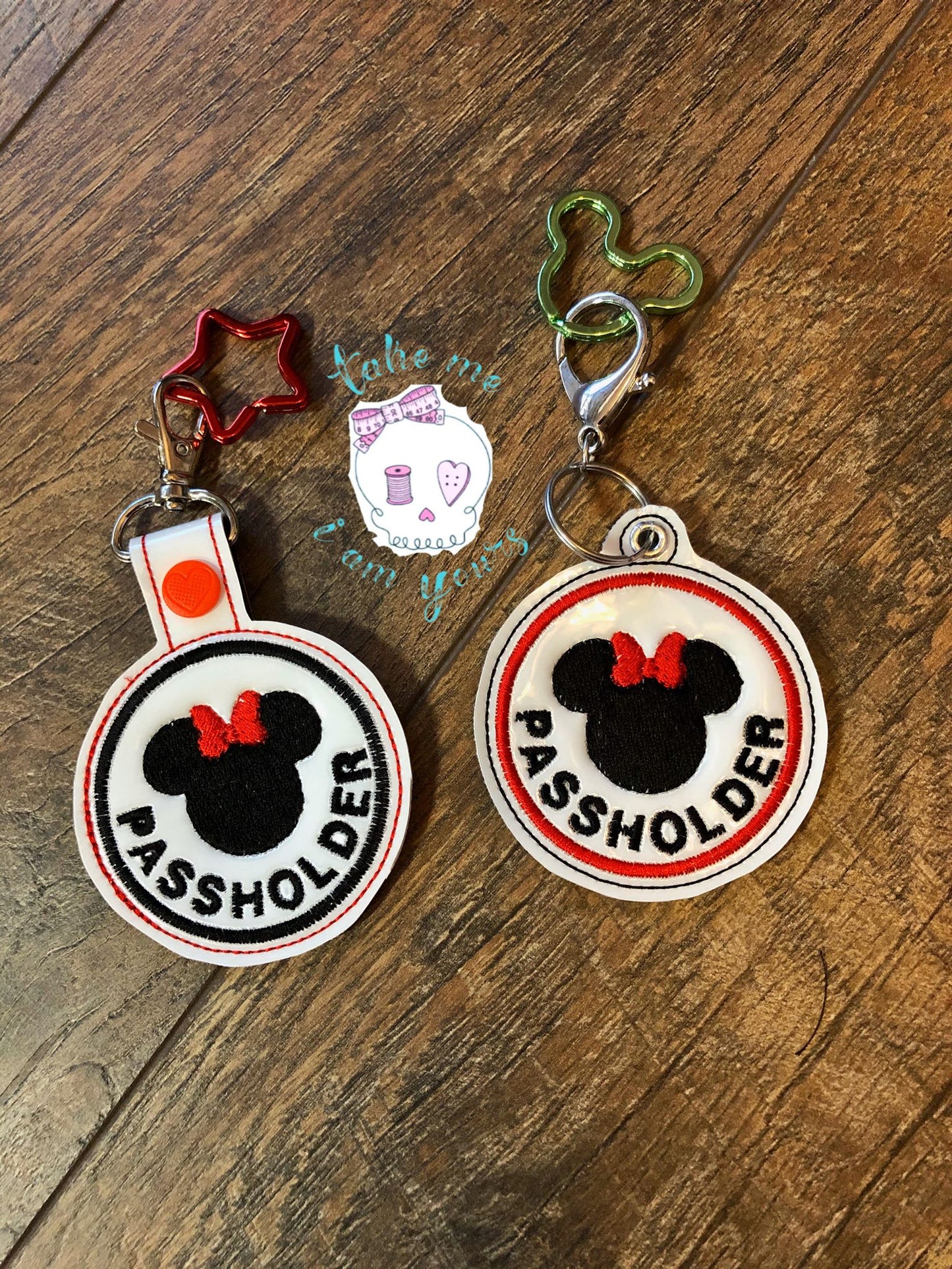Miss Mouse Passholder Fobs -  DIGITAL Embroidery DESIGN