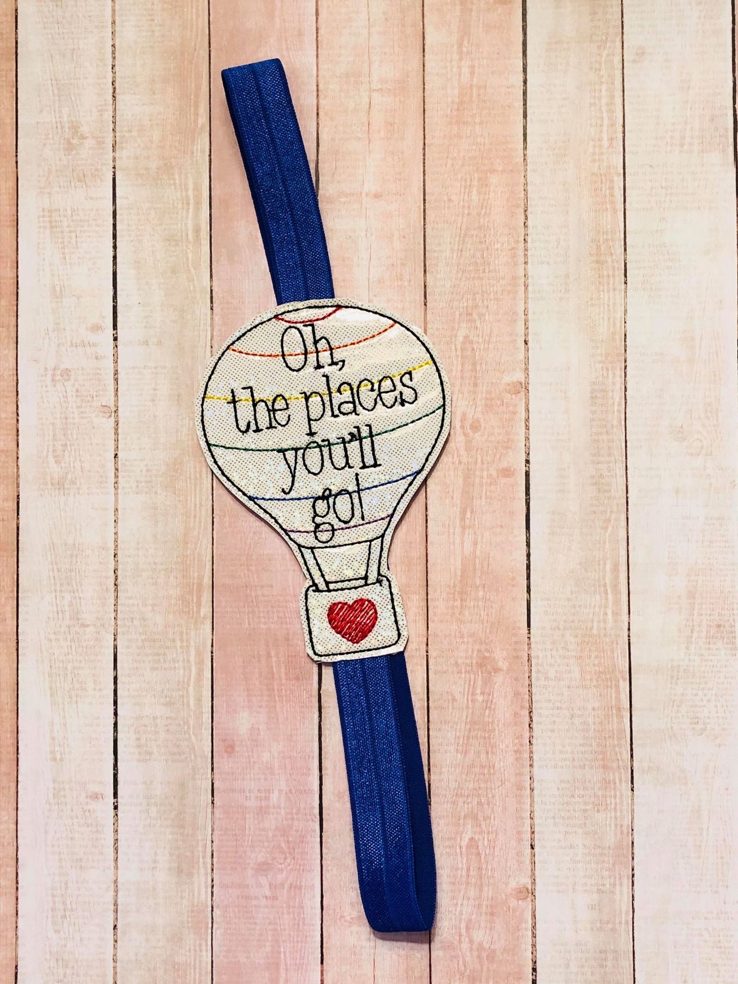 Oh the places Book Band - Digital Embroidery Design