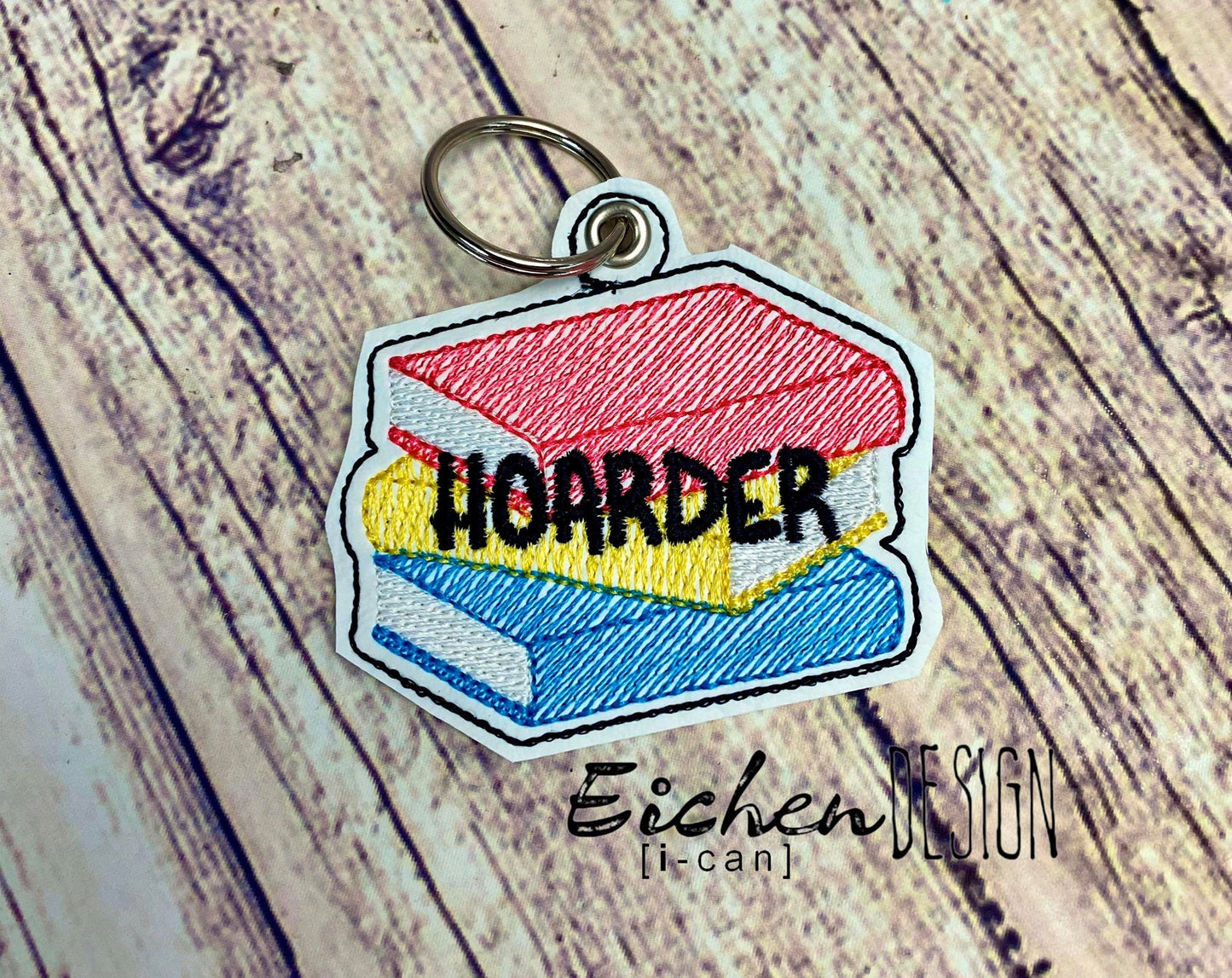 Book Hoarder Fobs -  DIGITAL Embroidery DESIGN
