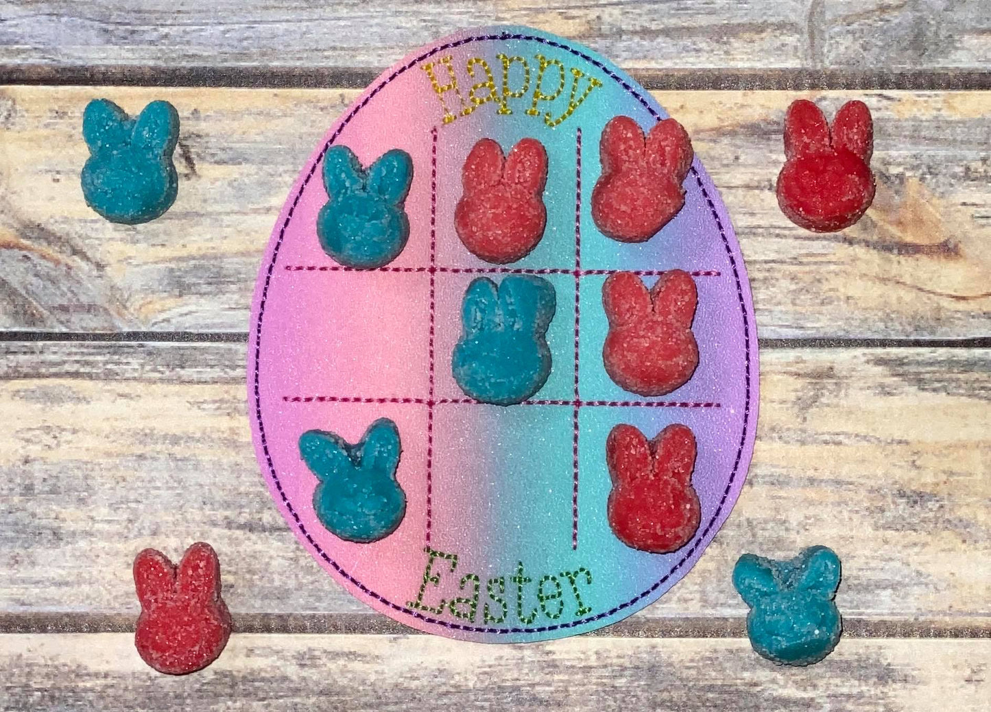 Easter Egg Tic Tac Toe Board - Digital Embroidery Design