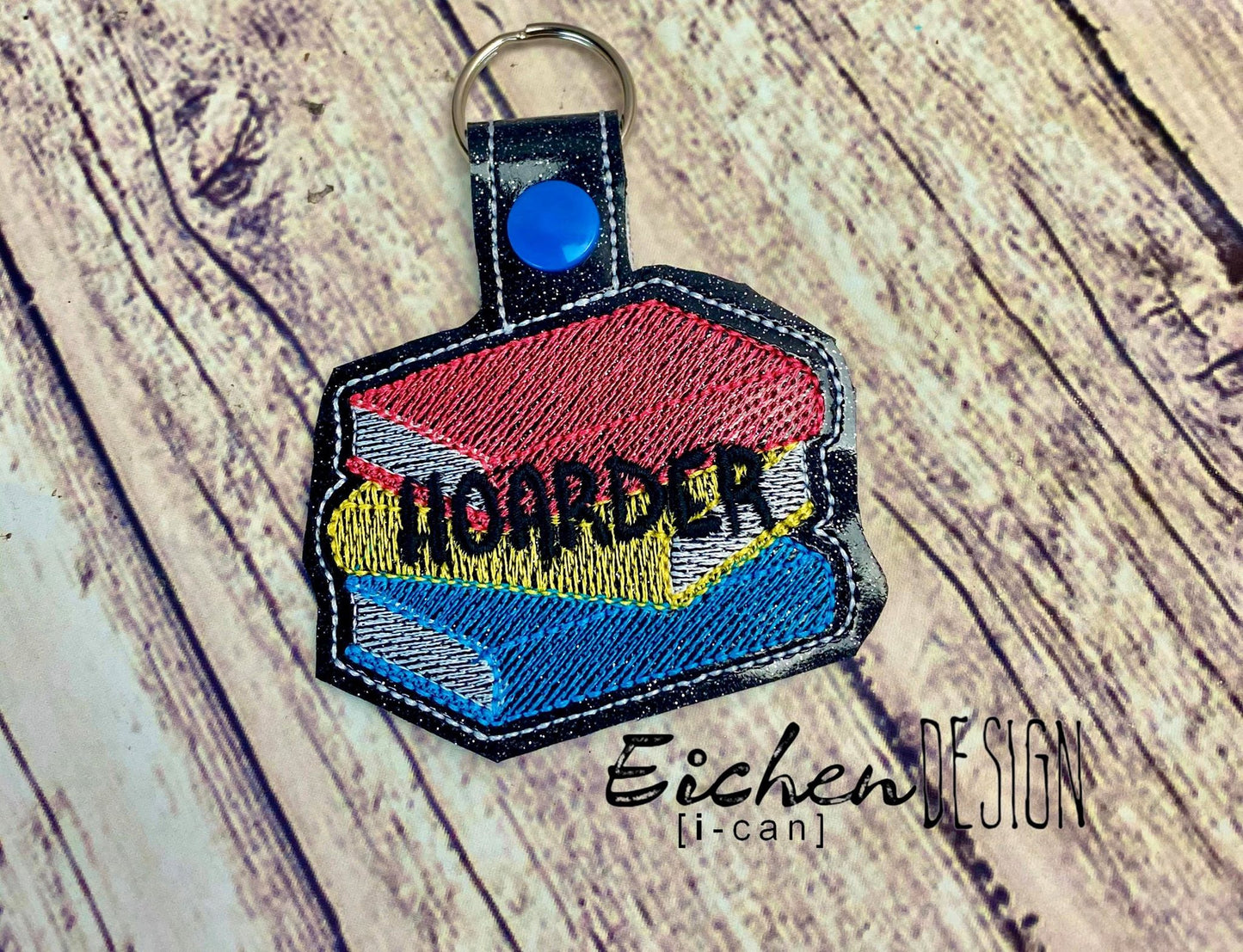 Book Hoarder Fobs -  DIGITAL Embroidery DESIGN