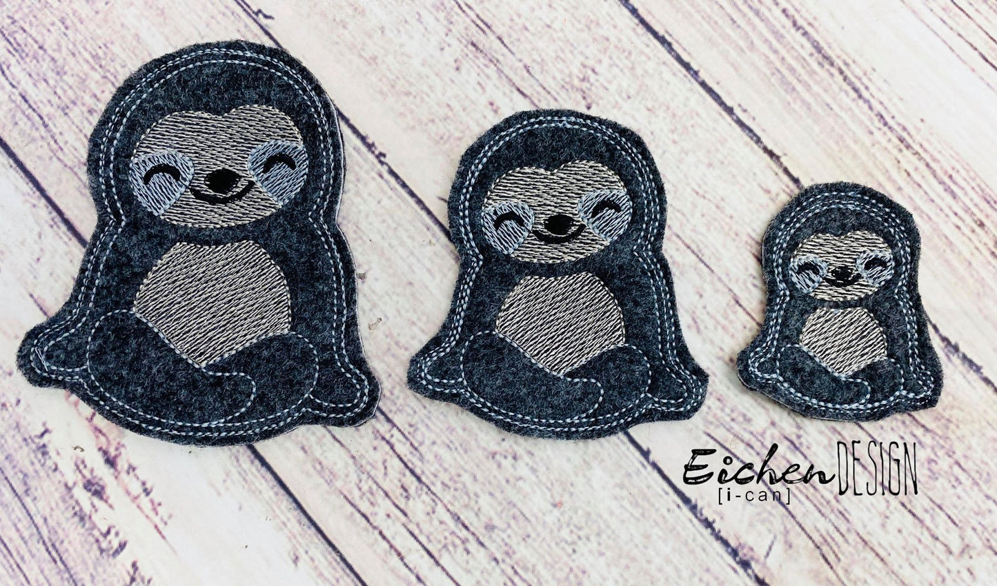Sloth Felties - 3 sizes - 4x4 and 5x7 Grouped- Digital Embroidery Design