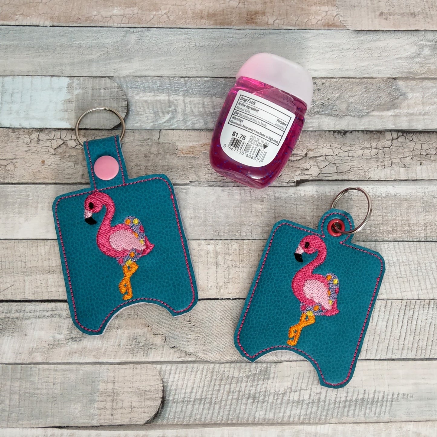 Floating Flamingo Sanitizer Holders - DIGITAL Embroidery DESIGN