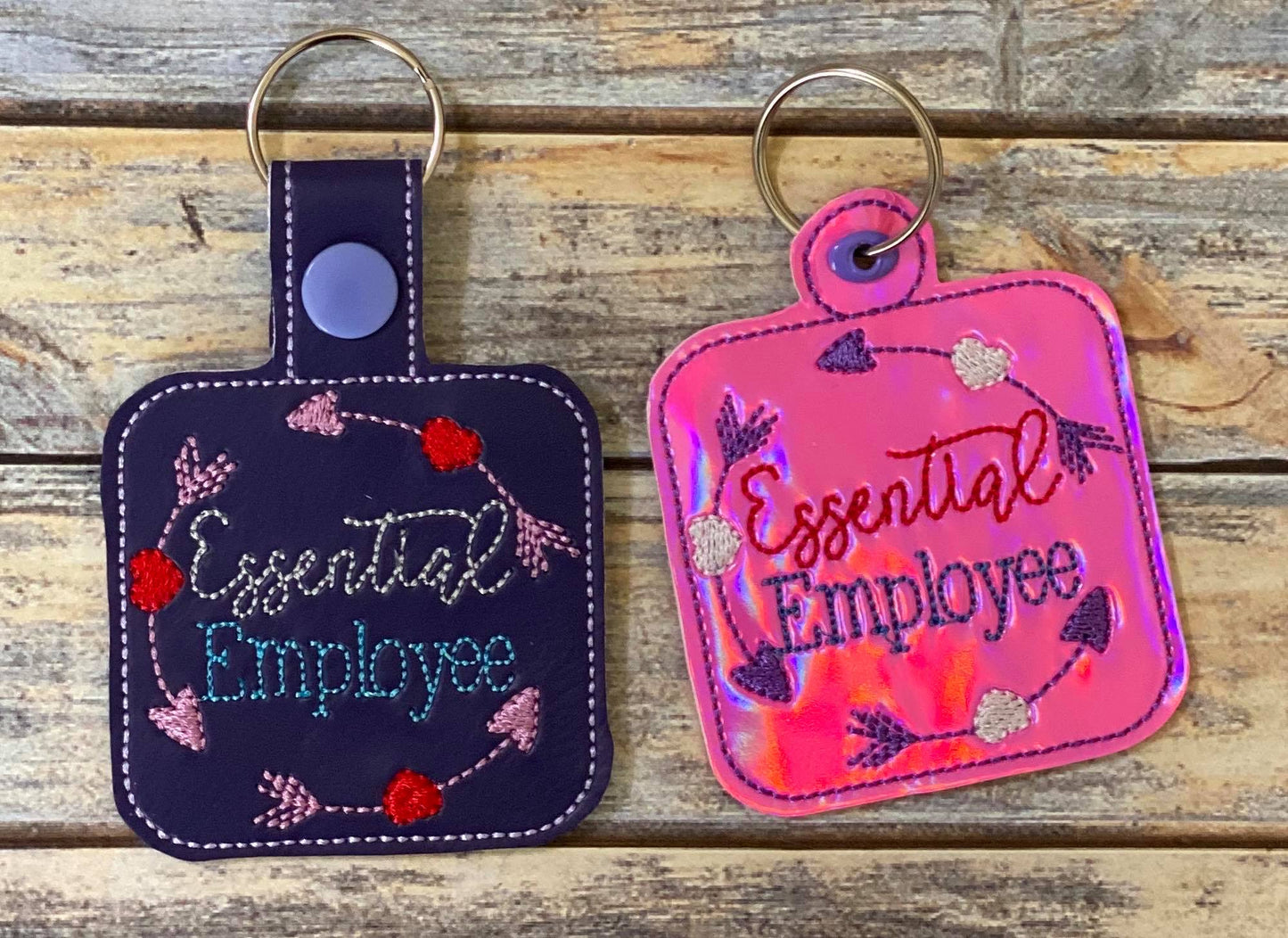Essential Employee Tab and eyelet Fobs 4x4 and 5x7 included- DIGITAL Embroidery DESIGN