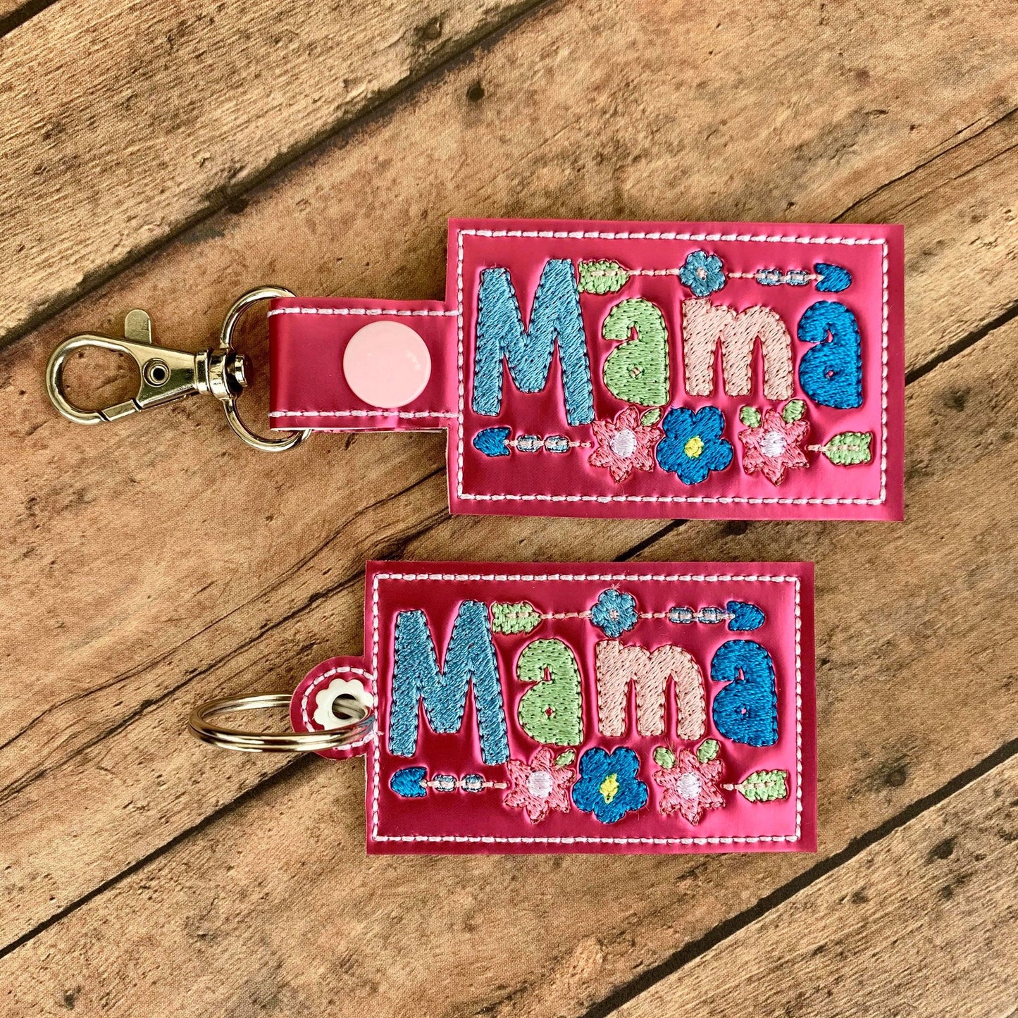 Mama Tab and eyelet Fobs - DIGITAL Embroidery DESIGN