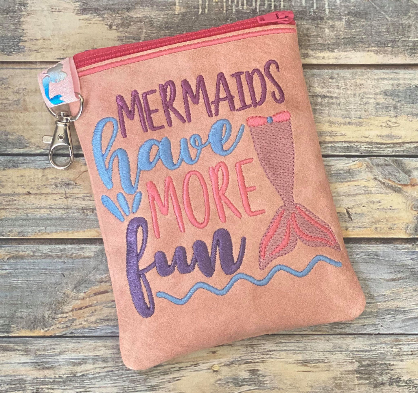 Mermaids have more fun Zipper Bag - 2 sizes - Digital Embroidery Design