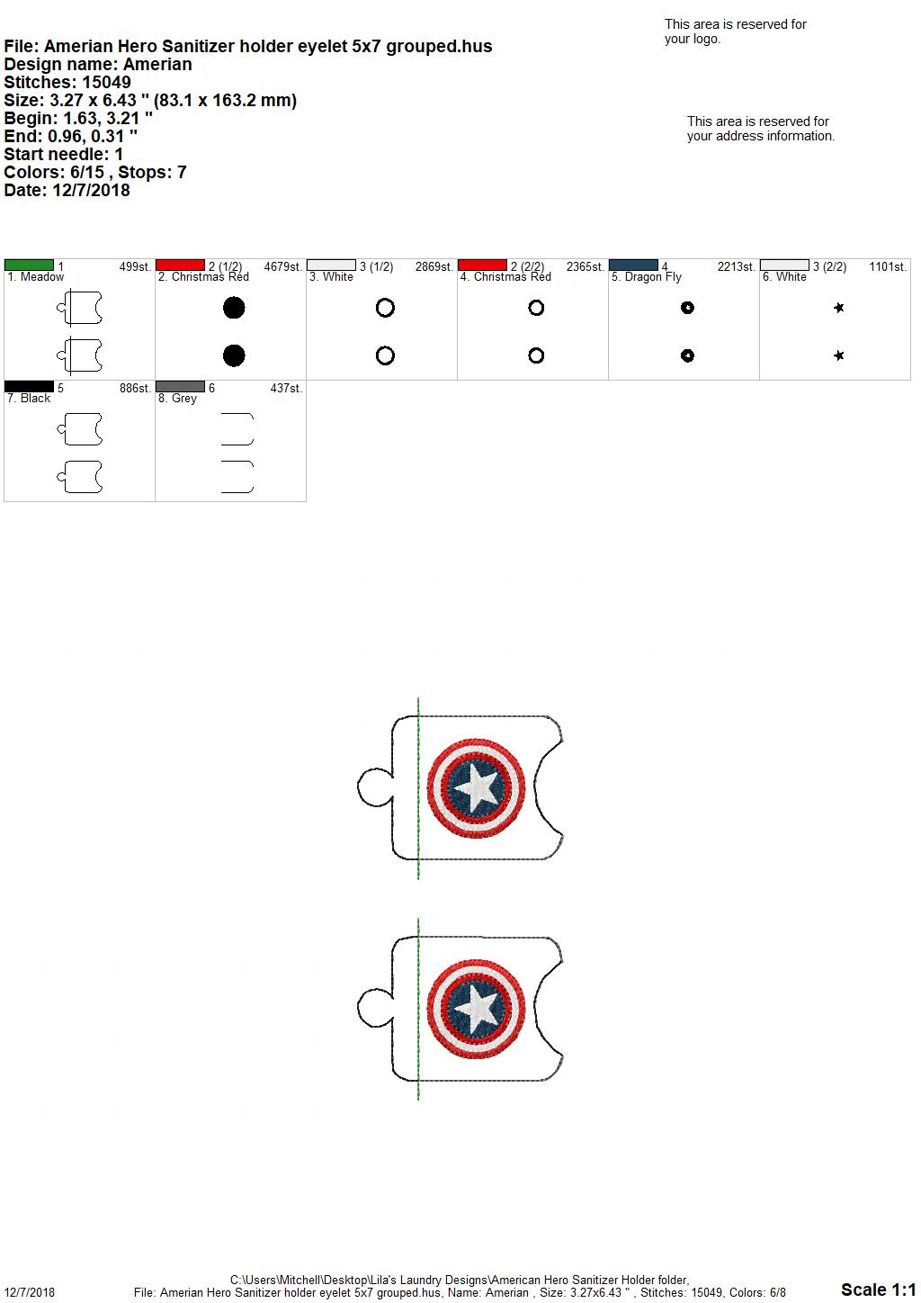 American Hero Holder - Embroidery Design - DIGITAL Embroidery DESIGN