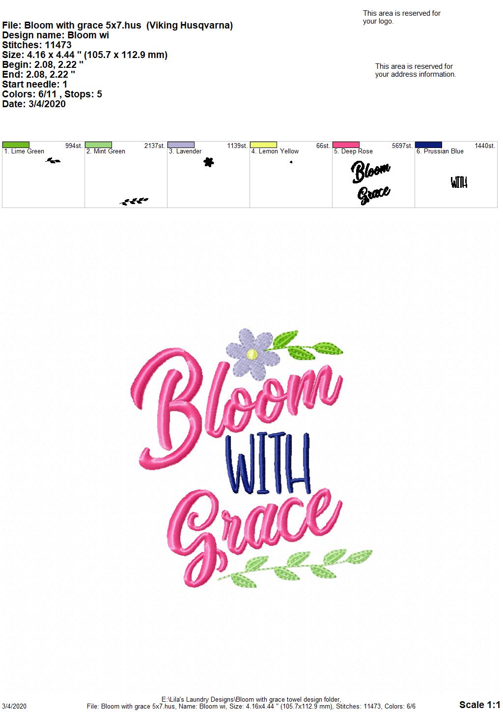Bloom with Grace - 2 Sizes - Digital Embroidery Design