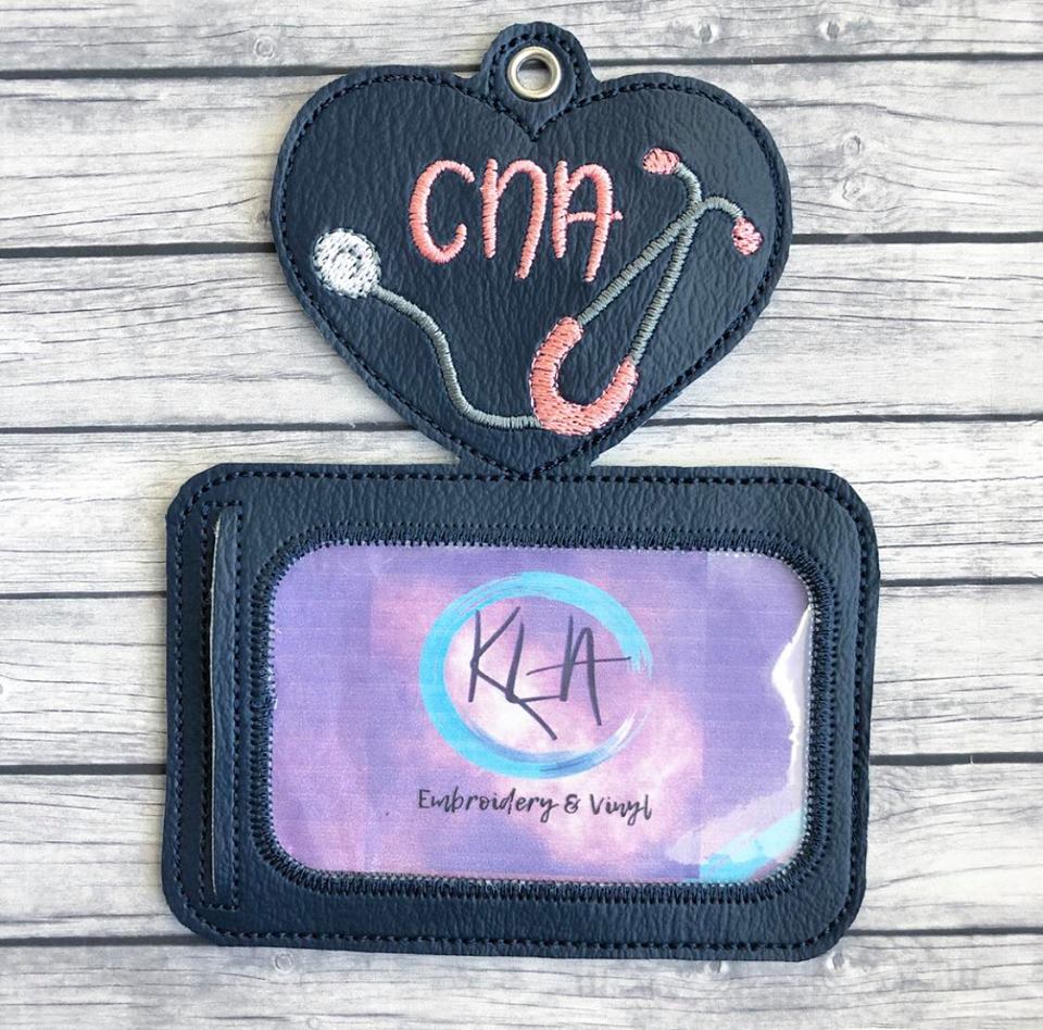 CNA Horizontal ID Holder 5x7 only - Digital Embroidery Design