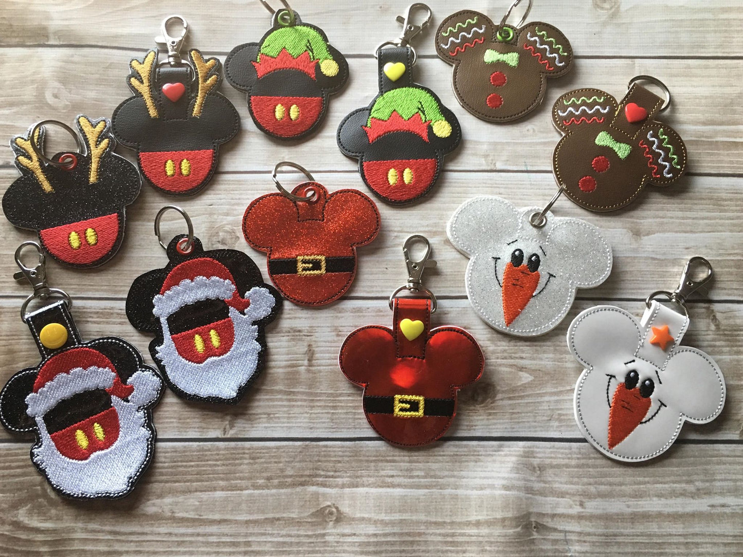 Mouse Christmas Fobs Set - Embroidery Design - DIGITAL Embroidery DESIGN