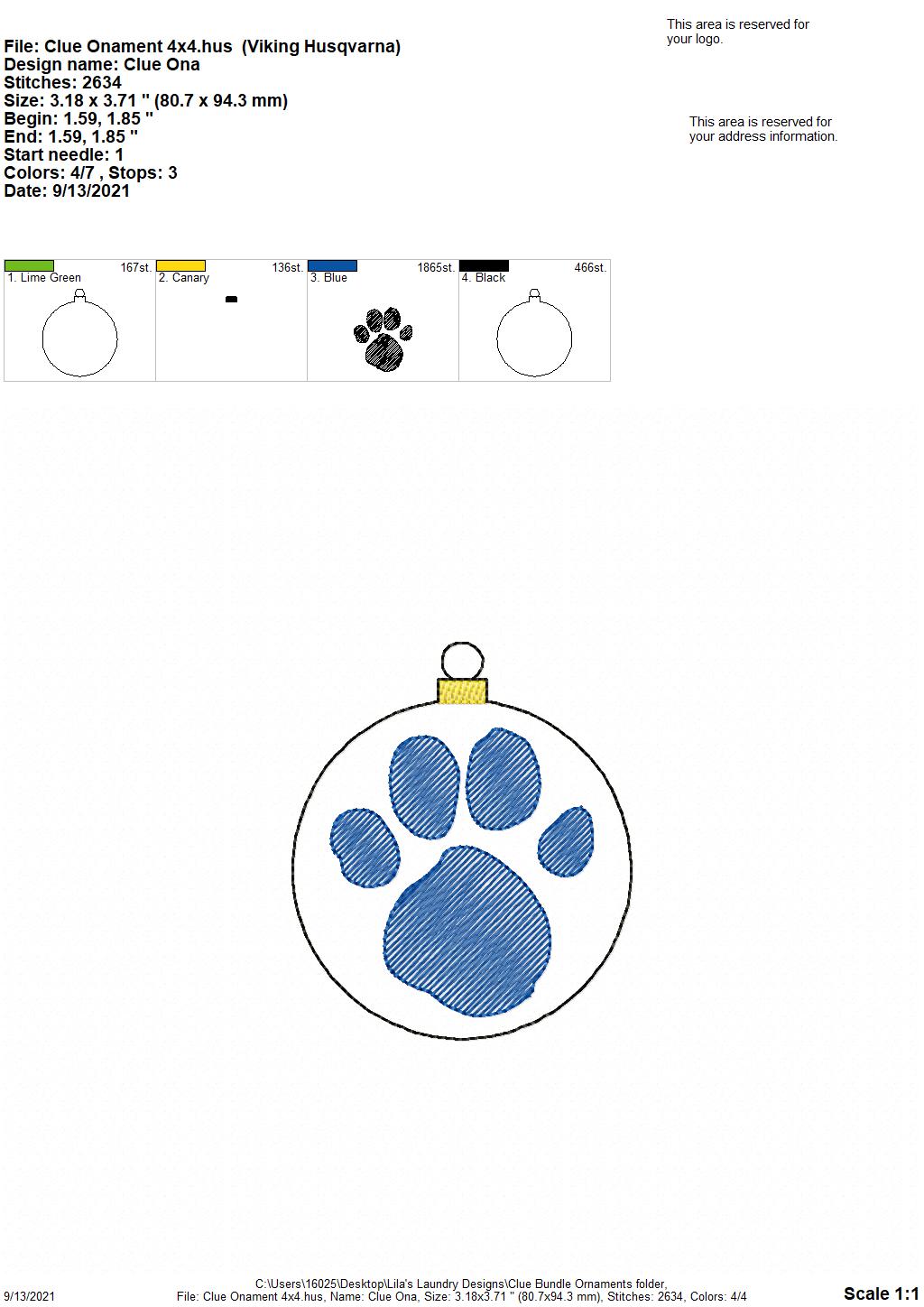 Clue Ornament Bundle - Digital Embroidery Design