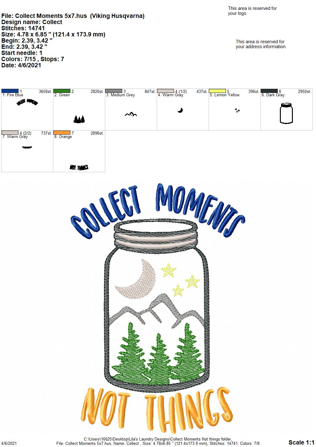 Collect Moments - 3 sizes- Digital Embroidery Design