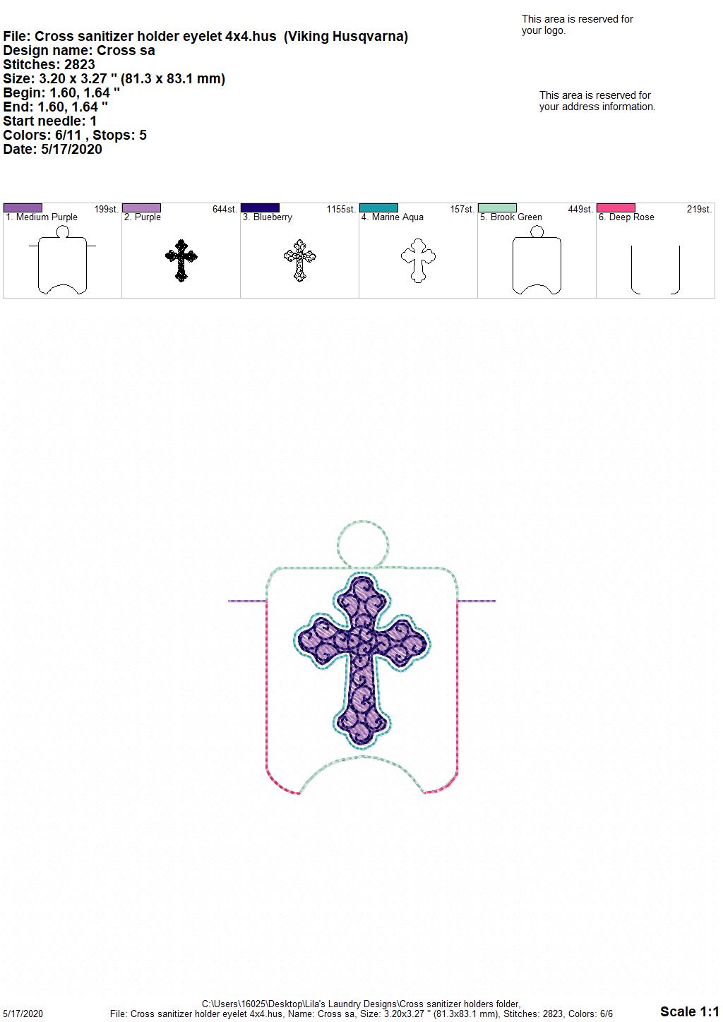 Cross Sanitizer Holders - DIGITAL Embroidery DESIGN