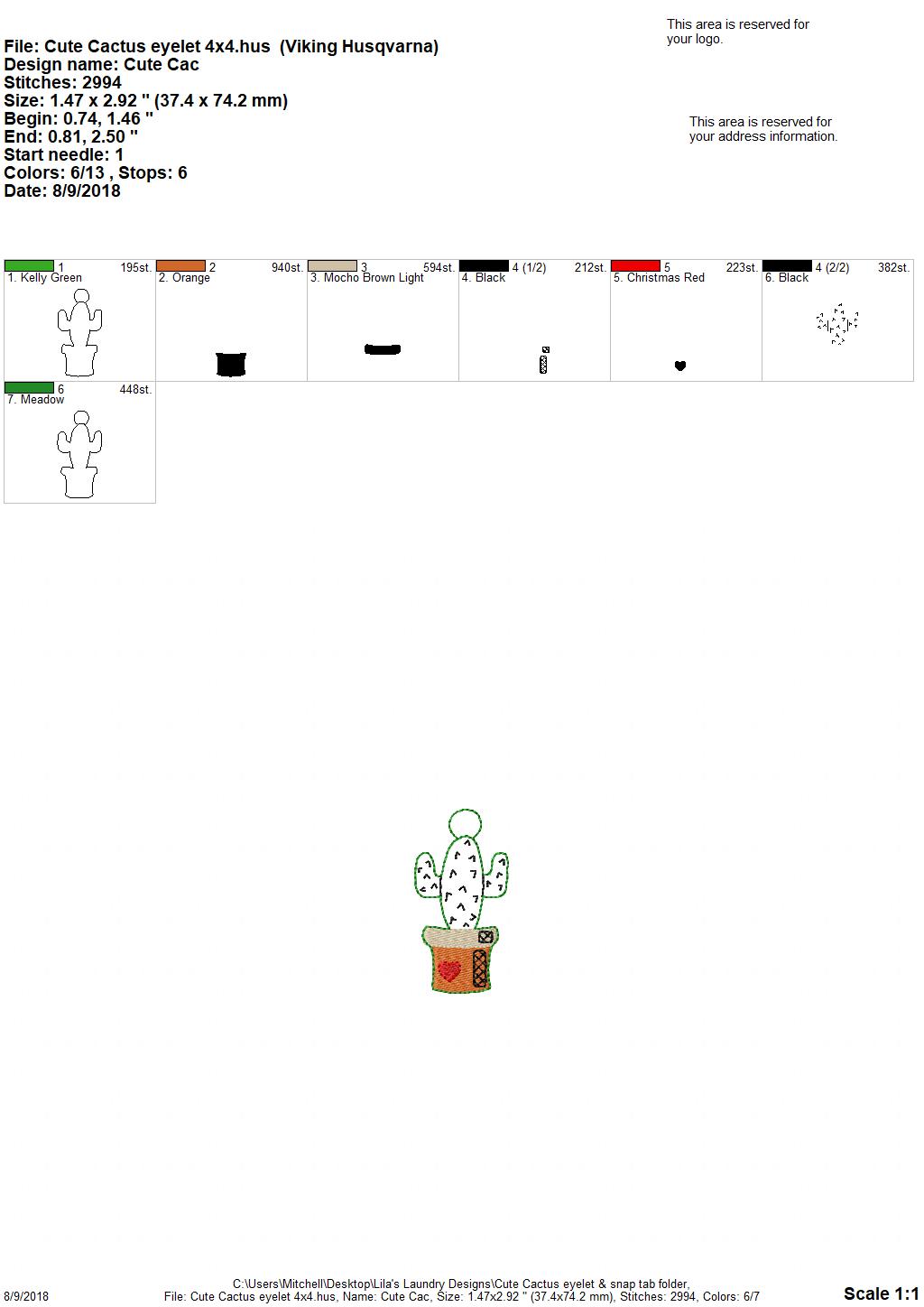 Cactus Fobs - Digital Embroidery Design