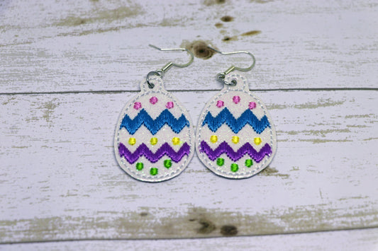Easter Egg Earrings - 4x4 and 5x7 Grouped- Digital Embroidery Design