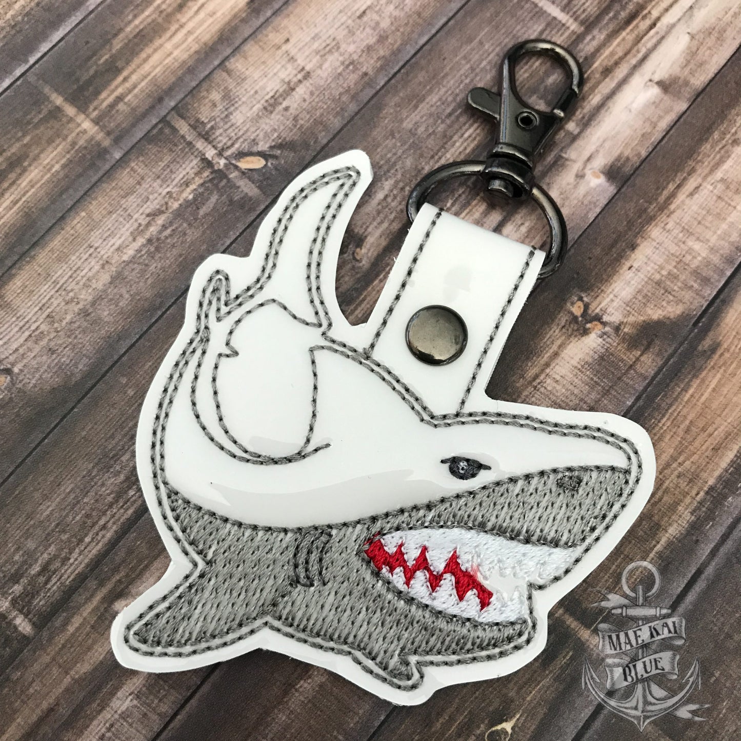 Shark Tab and eyelet Fobs - DIGITAL Embroidery DESIGN