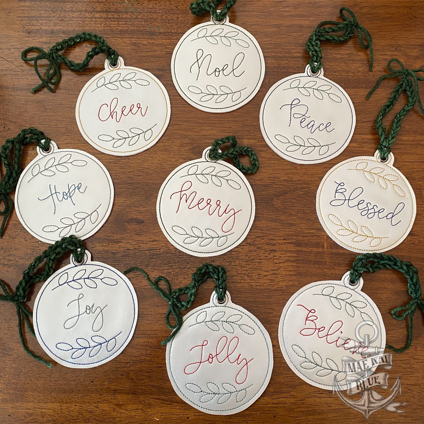 Rustic Christmas Ornament Set - Digital File - Embroidery Design