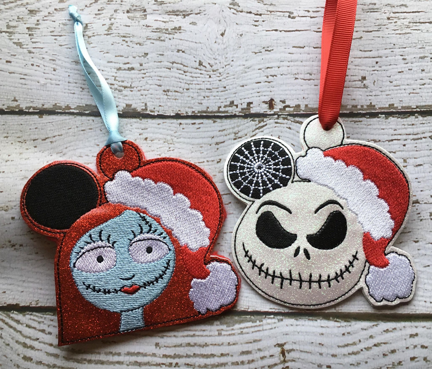 Jack and Sally Ornaments  - Digital Embroidery Design