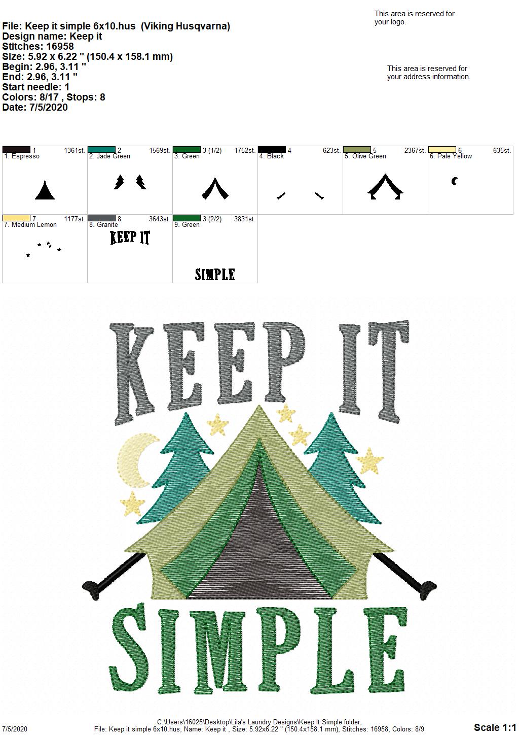 Keep It Simple - 3 Sizes - Digital Embroidery Design