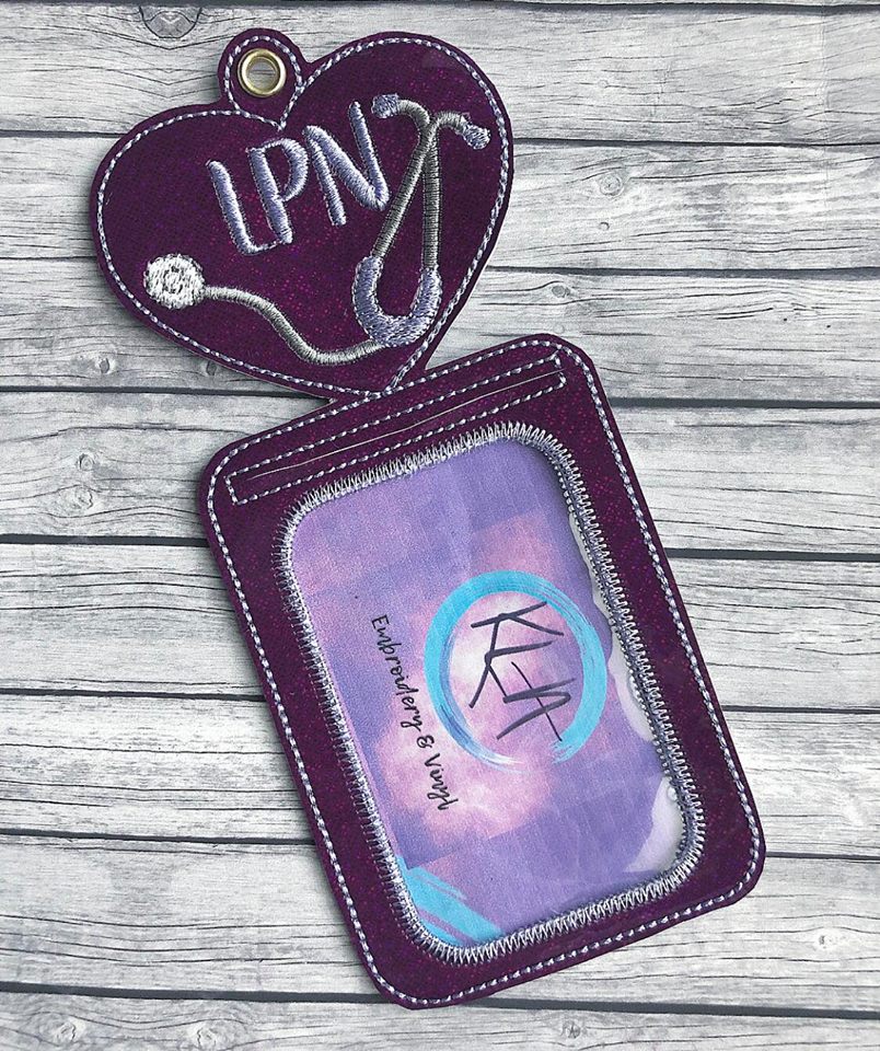LPN Vertical ID Holder - Digital Embroidery Design