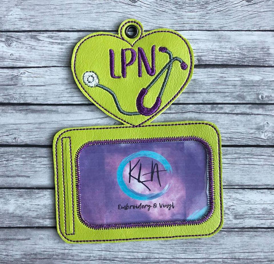 LPN Horizontal ID Holder  - Digital Embroidery Design