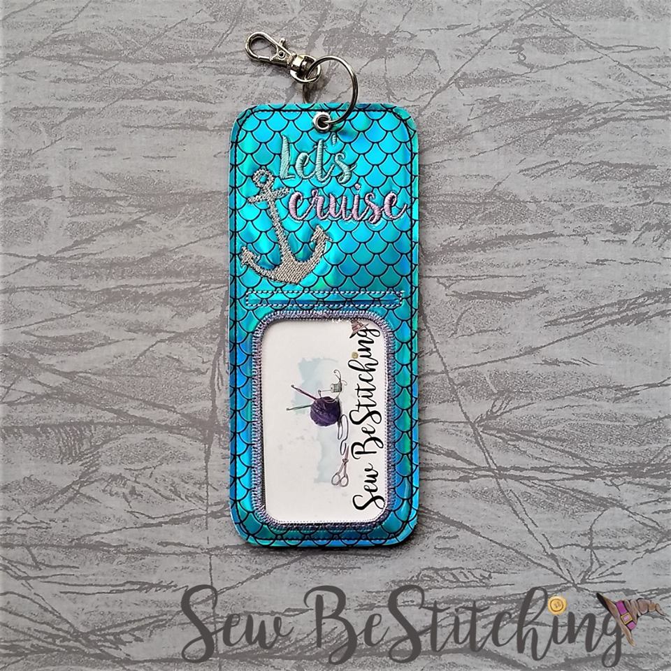 Let's Cruise holder/luggage tag - 5 x 7 - Embroidery Design - DIGITAL Embroidery design