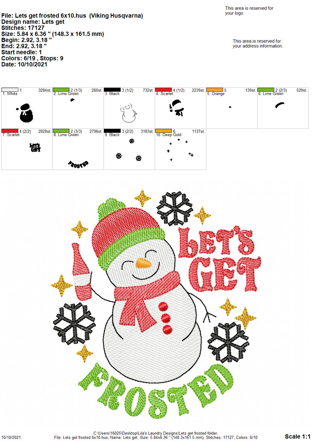 Let's Get Frosted - 4 sizes- Digital Embroidery Design