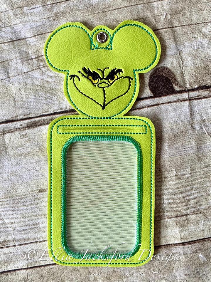 Mean One ID holder/luggage tag - 5 x 7 - Embroidery Design - DIGITAL Embroidery design