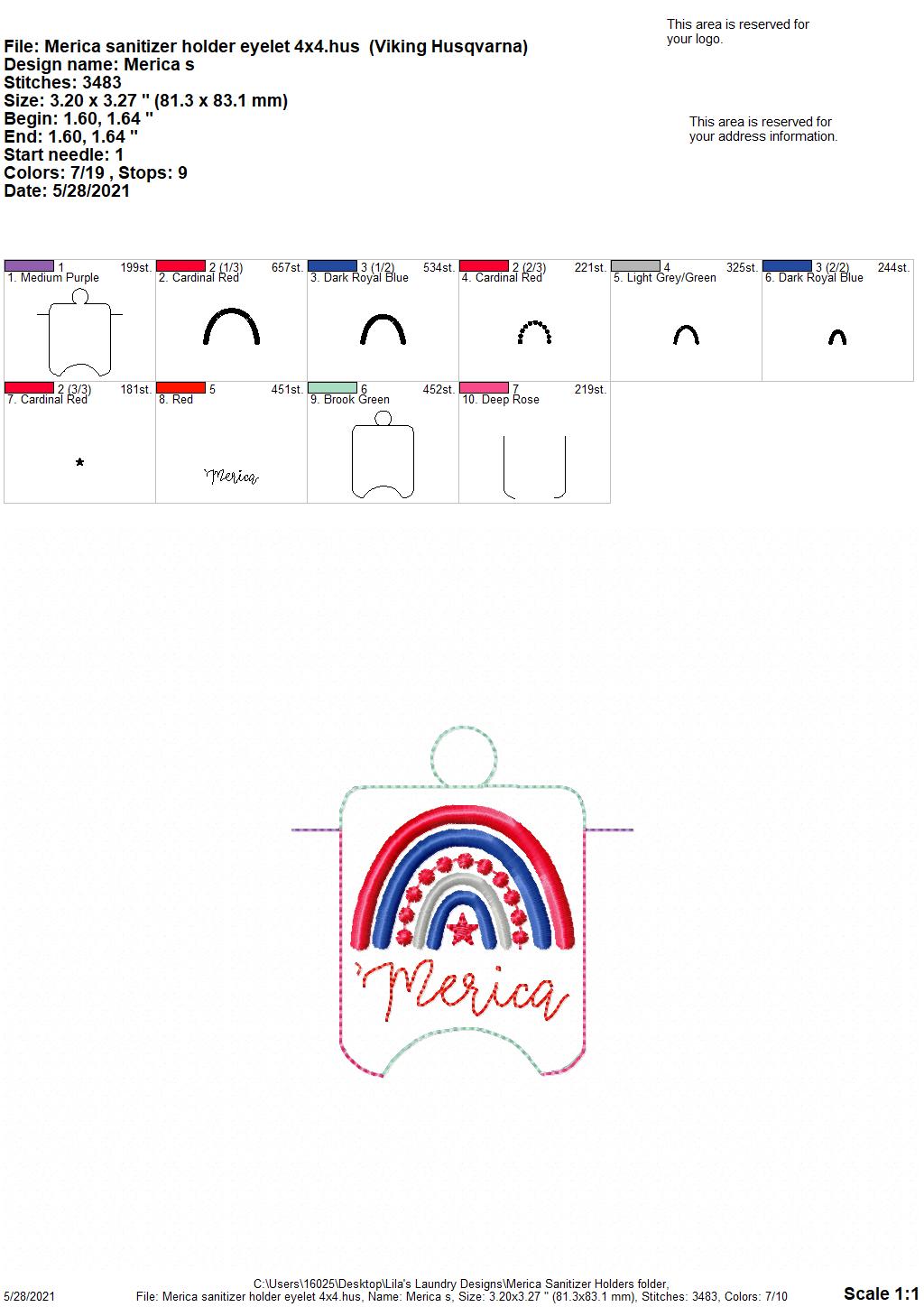 Merica Sanitizer Holders 5x7- DIGITAL Embroidery DESIGN