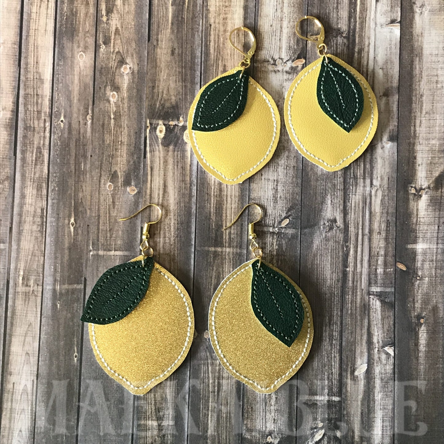 Lemon Earrings - 2 sizes - Digital Embroidery Design