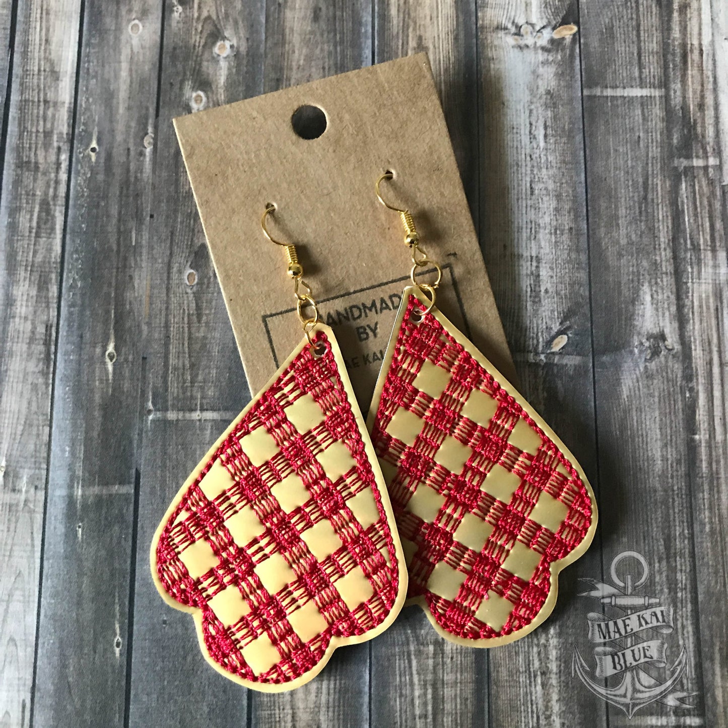 Plaid Earrings - 3 sizes - 4x4 and 5x7 Grouped- Digital Embroidery Design
