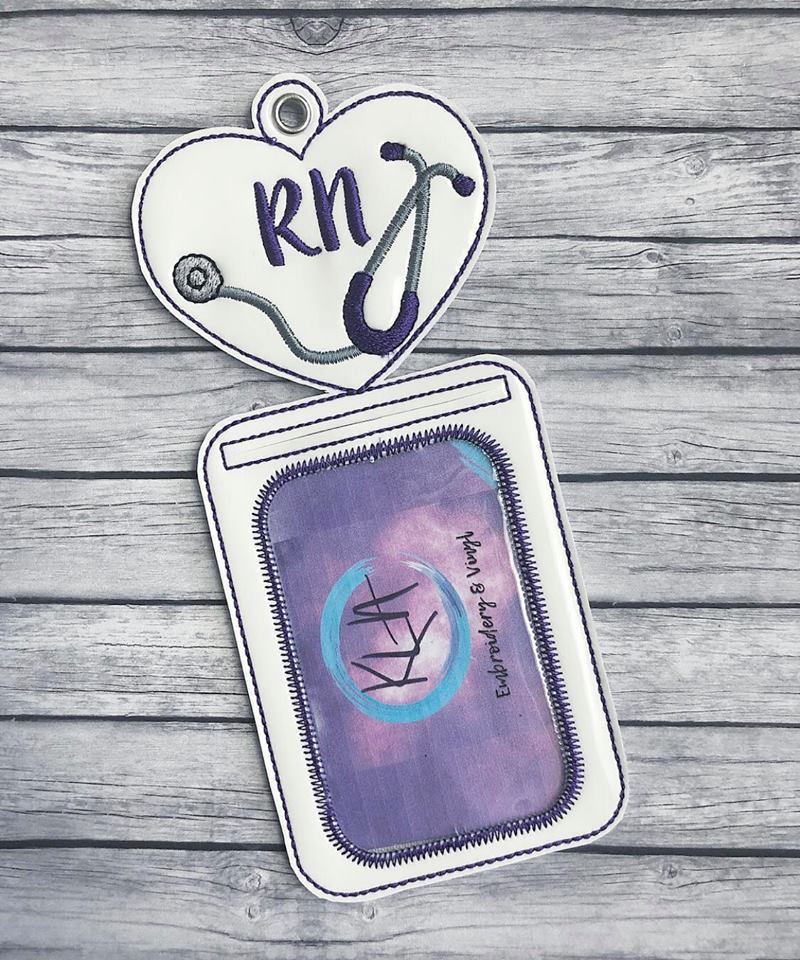 RN Nursing id holder - 5 x 7 - Embroidery Design - DIGITAL Embroidery design