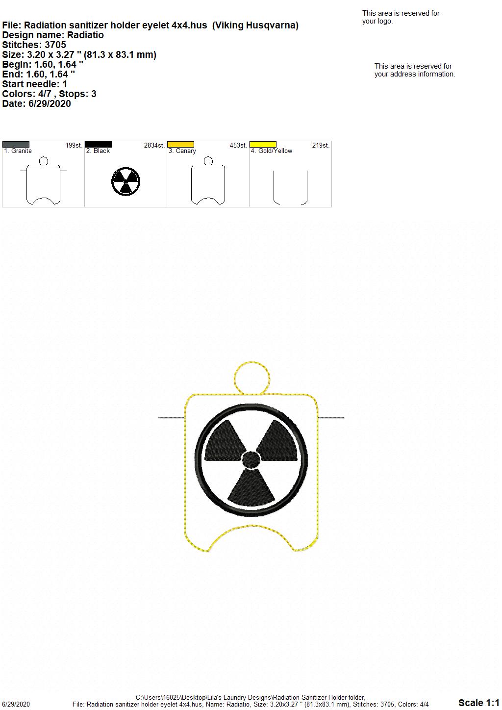 Radiation Sanitizer Holders - DIGITAL Embroidery DESIGN