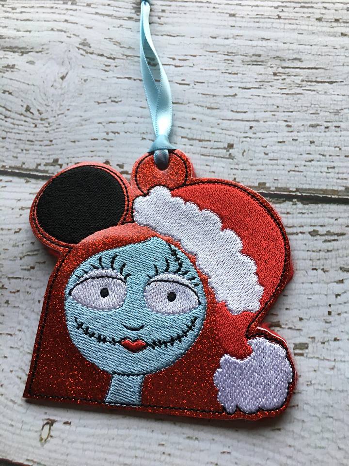 Sally Mouse Ornament 4x4 - Embroidery Design - DIGITAL Embroidery DESIGN