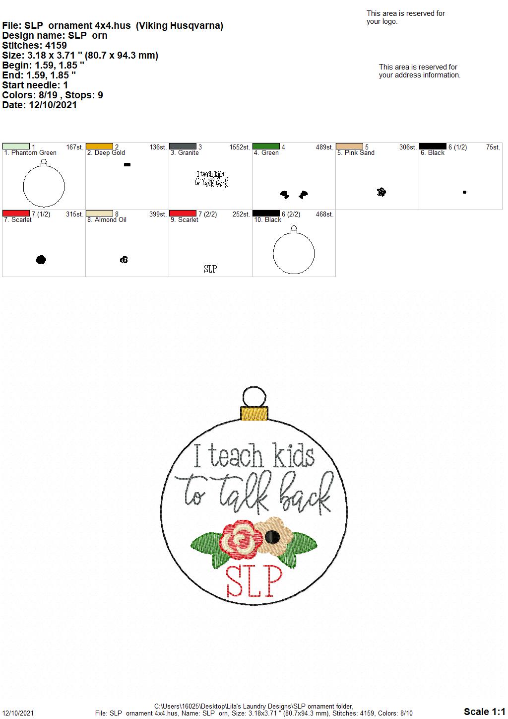 SLP Ornament - Digital Embroidery Design
