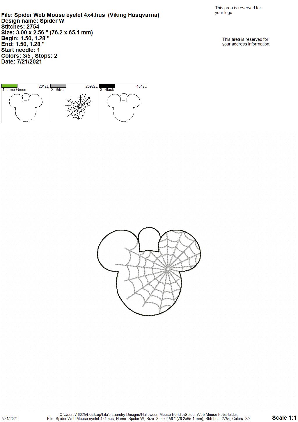 Spider Web Mouse Fobs - DIGITAL Embroidery DESIGN