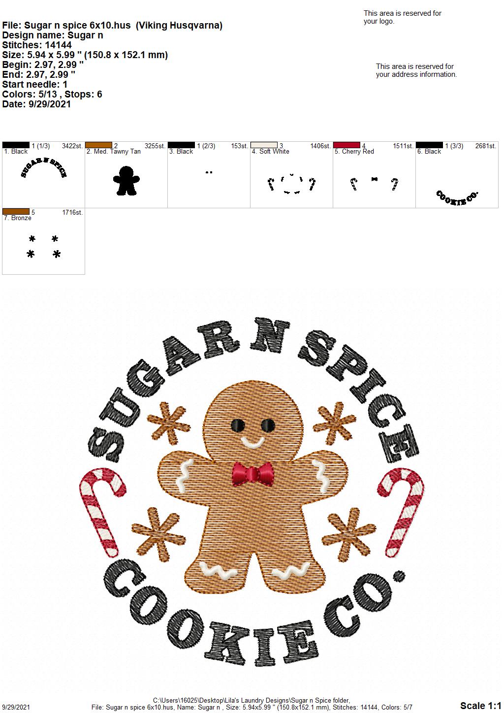 Sugar N Spice - 4 sizes- Digital Embroidery Design