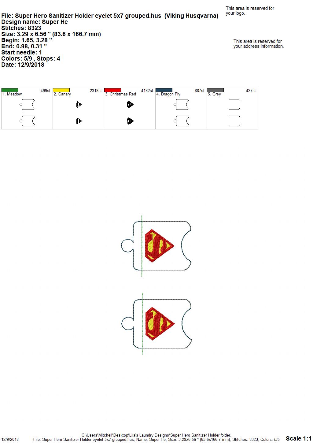 Super Hero Holder - Embroidery Design - DIGITAL Embroidery DESIGN