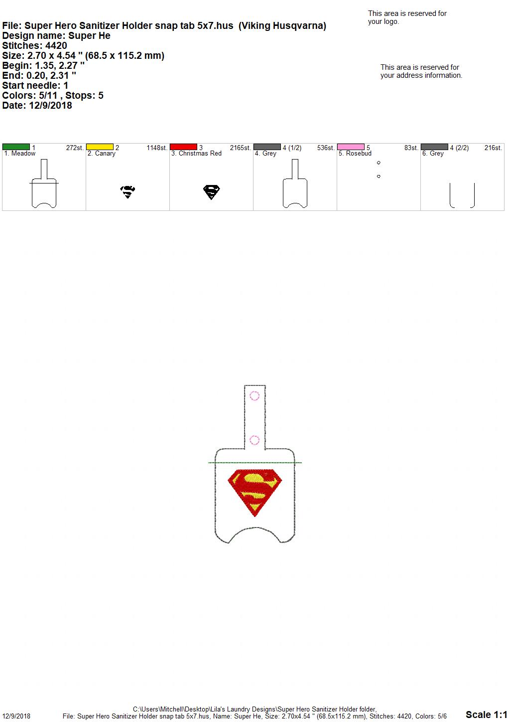 Super Hero Holder - Embroidery Design - DIGITAL Embroidery DESIGN