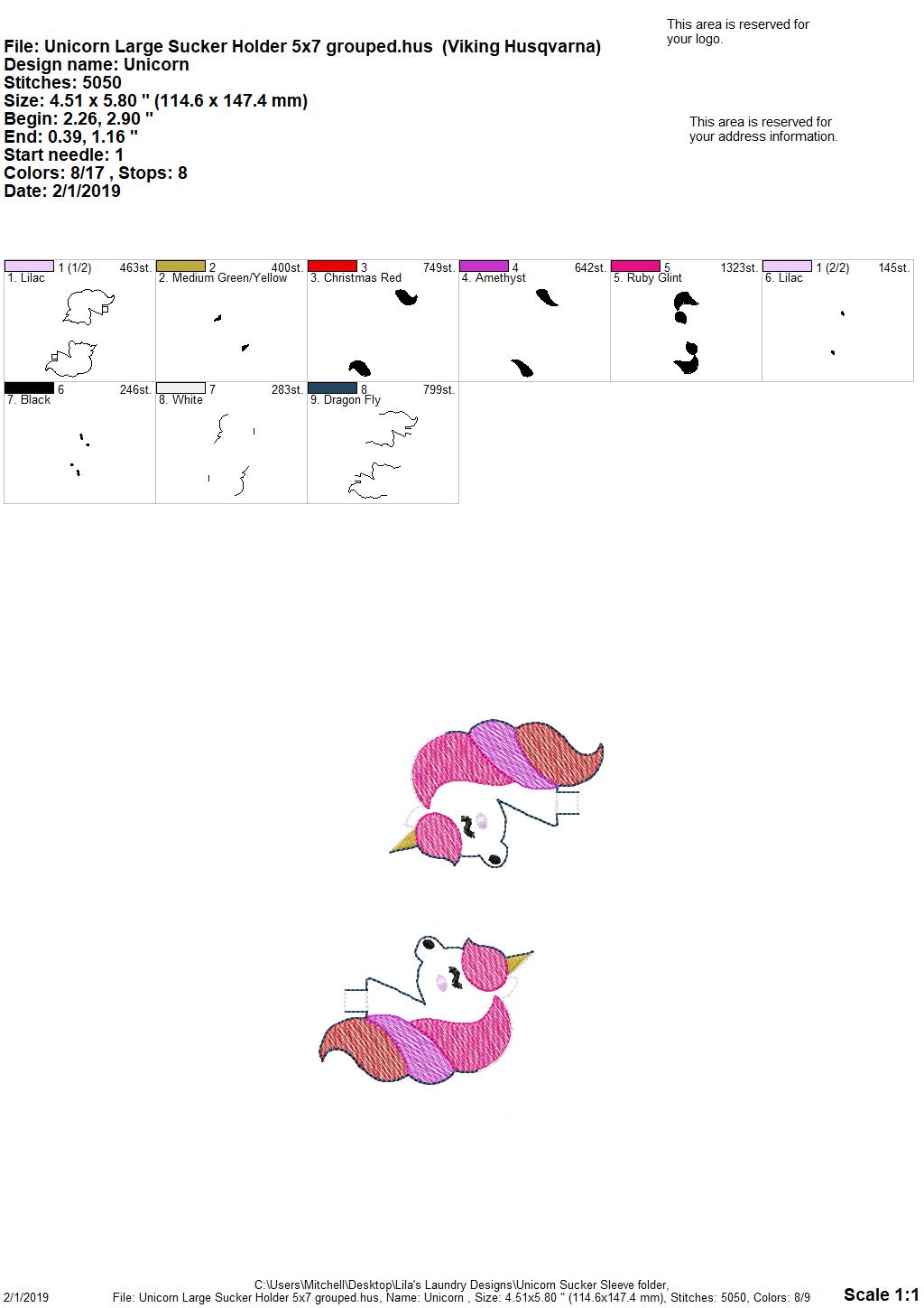Unicorn Sucker Sleeves - Embroidery Design - DIGITAL Embroidery DESIGN