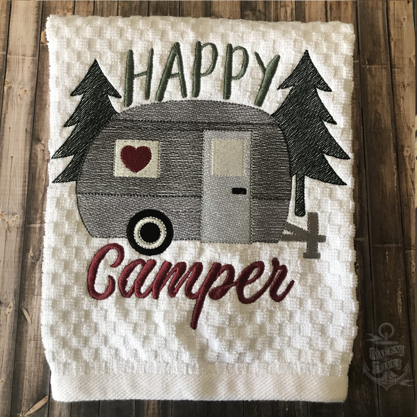 Happy Camper Sketch - 4 Sizes - Digital Embroidery Design