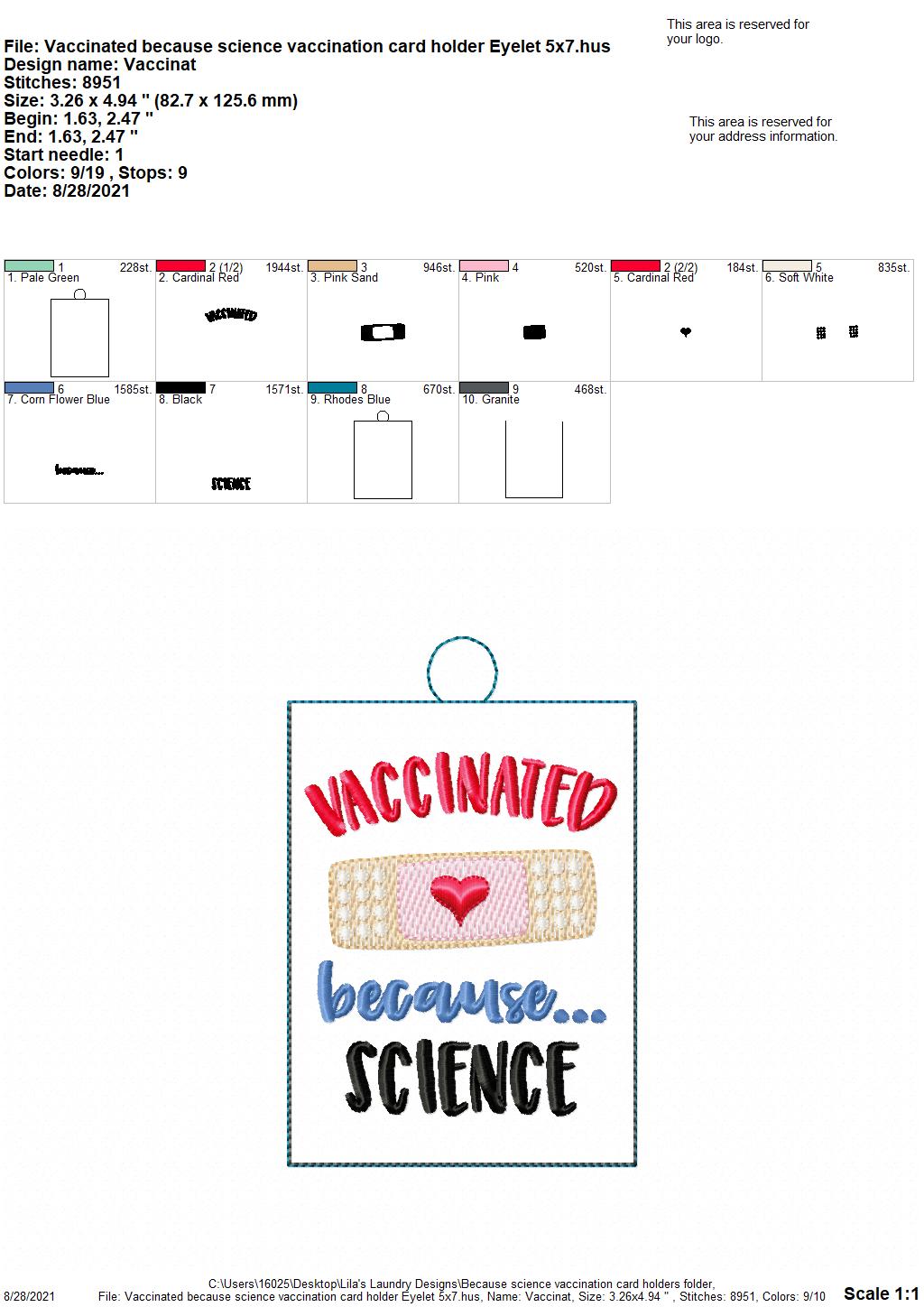 Because...Science Vaccination Card Holders 5x7